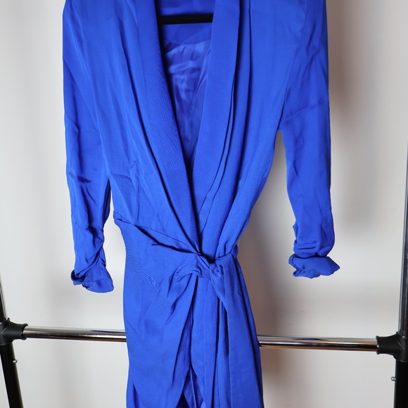 ZARA COBALT BLUE KIMONO WRAP DRESS - Picture 4 of 4